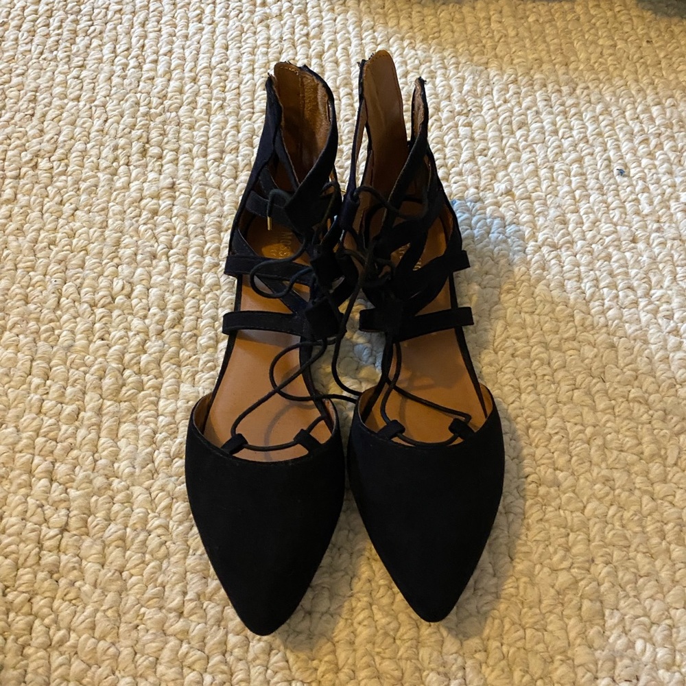 Mossimo Supply Co. Black Lace-Up Pointed Flats